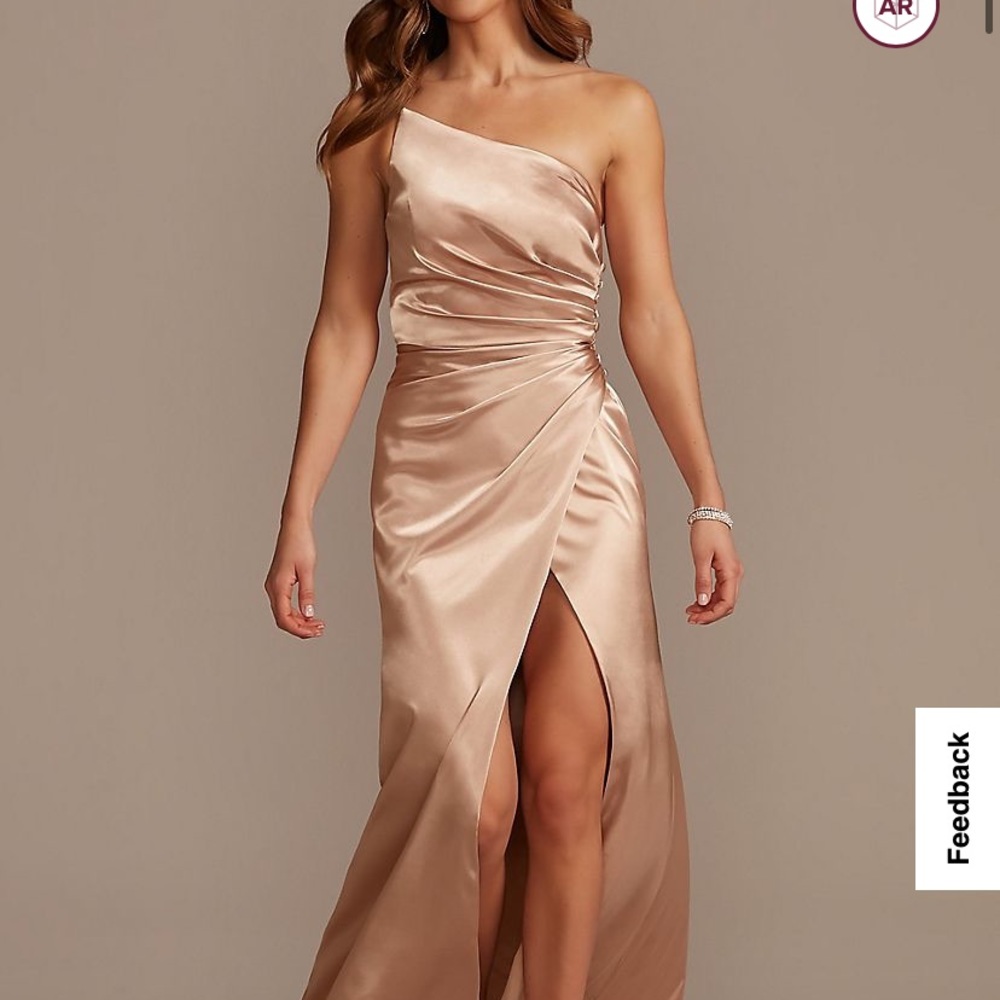 Charmeuse Draped One-Shoulder Bridesmaid Dress